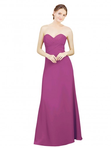 Sleeveless Wild Berry Open Back A-Line Sweetheart Bridesmaid Dress Maidstone