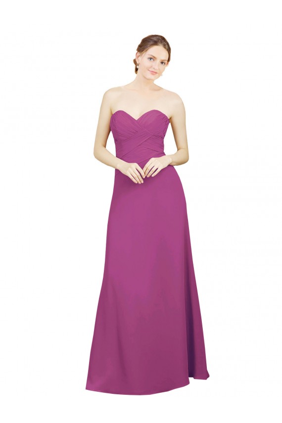 Sleeveless Wild Berry Open Back A-Line Sweetheart Bridesmaid Dress Maidstone