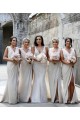 Sleeveless Champagne Low Back A-Line V-Neck Bridesmaid Dress Maidstone