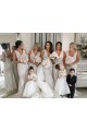 Sleeveless Champagne Low Back A-Line V-Neck Bridesmaid Dress Maidstone