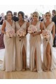 Sleeveless Champagne Low Back A-Line V-Neck Bridesmaid Dress Maidstone