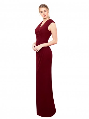Sleeveless Burgundy Keyhole Back Mermaid V-Neck Prom Dress / Bridesmaid Dress Maidstone
