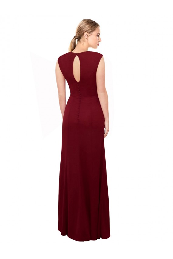 Sleeveless Burgundy Keyhole Back Mermaid V-Neck Prom Dress / Bridesmaid Dress Maidstone