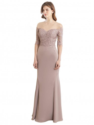 Half Sleeves Keyhole Back Mermaid Sweetheart Bridesmaid Dress Maidstone