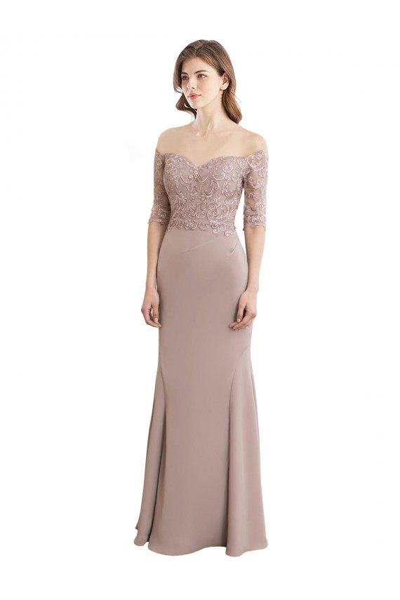 Half Sleeves Keyhole Back Mermaid Sweetheart Bridesmaid Dress Maidstone