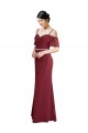 Cold Shoulder Burgundy Low Back A-Line Spaghetti Straps Bridesmaid Dress Maidstone