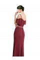 Cold Shoulder Burgundy Low Back A-Line Spaghetti Straps Bridesmaid Dress Maidstone