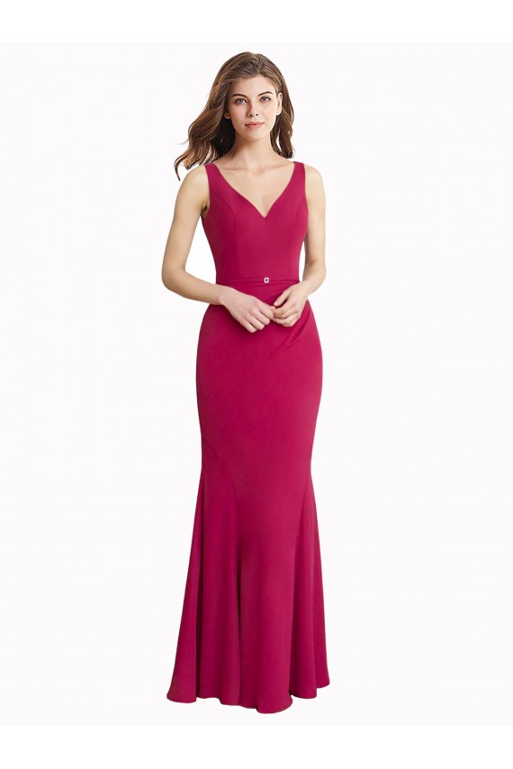 Sleeveless Red V-Back Mermaid V-Neck Prom Dress / Bridesmaid Dress Maidstone