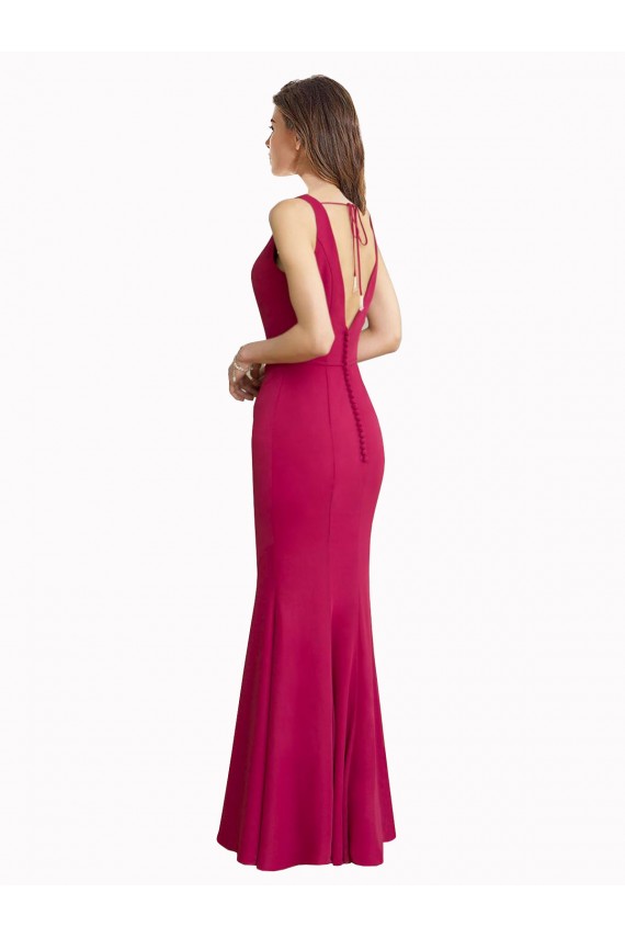 Sleeveless Red V-Back Mermaid V-Neck Prom Dress / Bridesmaid Dress Maidstone