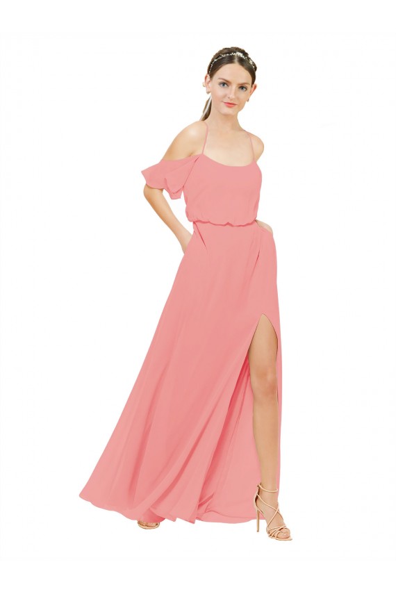 Sleeveless Watermelon A-Line Off the Shoulder Bridesmaid Dress Maidstone
