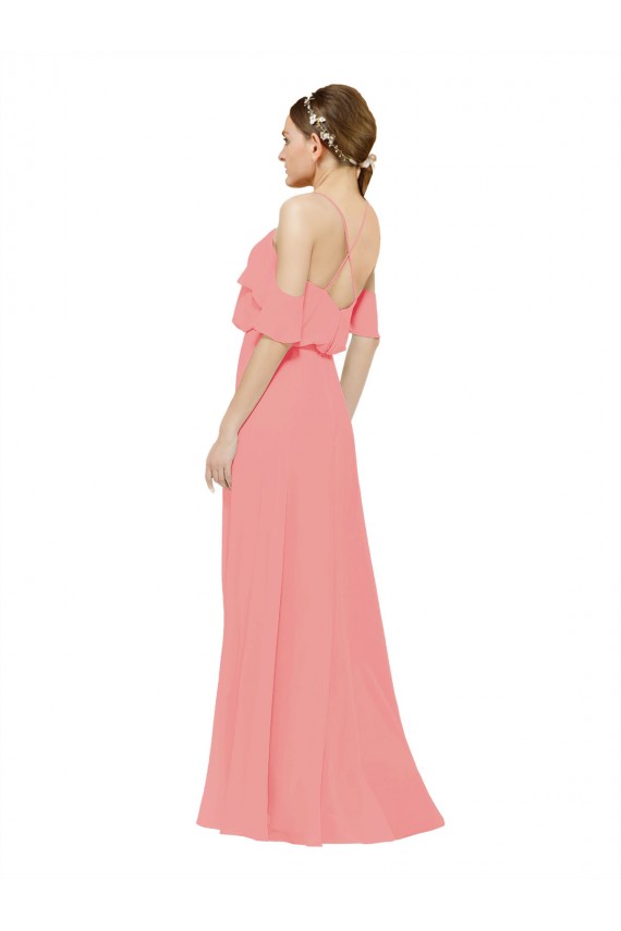 Sleeveless Watermelon A-Line Off the Shoulder Bridesmaid Dress Maidstone