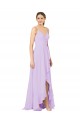 Sleeveless Lilac Open Back Sheath V-Neck High Low Bridesmaid Dress Maidstone