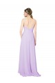 Sleeveless Lilac Open Back Sheath V-Neck High Low Bridesmaid Dress Maidstone