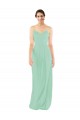 Sleeveless Mint Green Keyhole Back Sheath V-Neck Bridesmaid Dress Maidstone