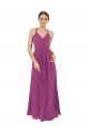 Sleeveless Wild Berry Keyhole Back Sheath V-Neck Bridesmaid Dress Maidstone