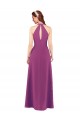 Sleeveless Wild Berry Keyhole Back Sheath V-Neck Bridesmaid Dress Maidstone