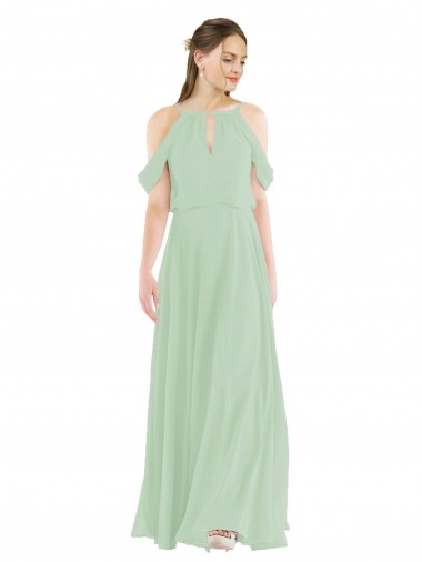 Sleeveless Sage Sheath Off the Shoulder Bridesmaid Dress Maidstone