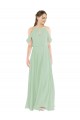 Sleeveless Sage Sheath Off the Shoulder Bridesmaid Dress Maidstone