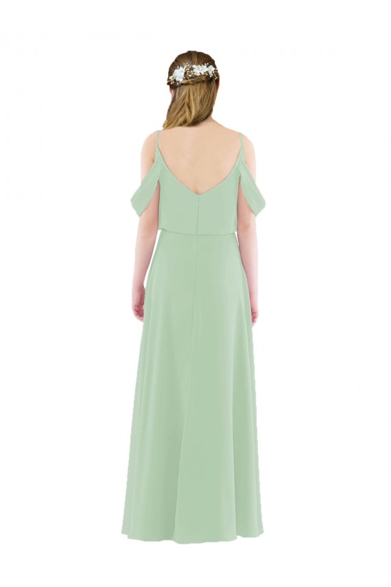 Sleeveless Sage Sheath Off the Shoulder Bridesmaid Dress Maidstone