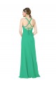 Sleeveless Emerald Green Criss Cross Back Sheath V-Neck Bridesmaid Dress Maidstone