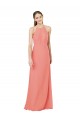 Sleeveless Desert Rose Keyhole Back Sheath Halter Neck Bridesmaid Dress Maidstone