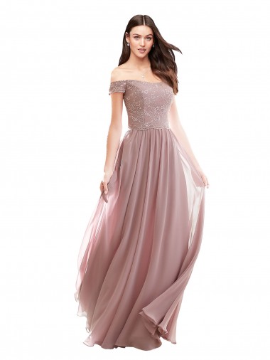 Cap Sleeves Pink A-Line Off the Shoulder Bridesmaid Dress Maidstone
