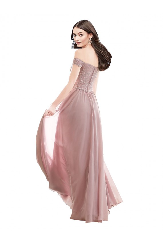 Cap Sleeves Pink A-Line Off the Shoulder Bridesmaid Dress Maidstone