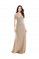 Sleeveless Champagne A-Line High Neck Bridesmaid Dress Maidstone