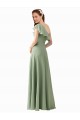 Flutter Sleeves Smoke Green A-Line One Shoulder Bridesmaid Dress Maidstone