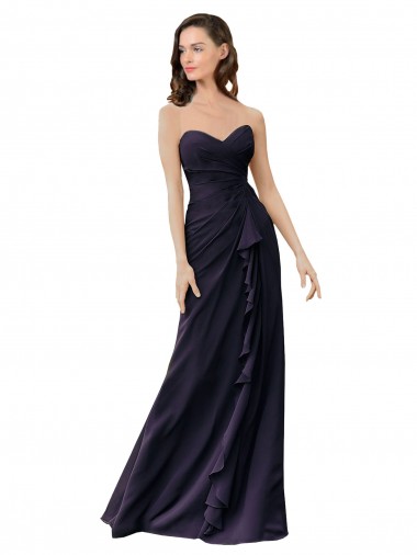 Sleeveless Dark Navy Sheath Sweetheart Bridesmaid Dress Maidstone