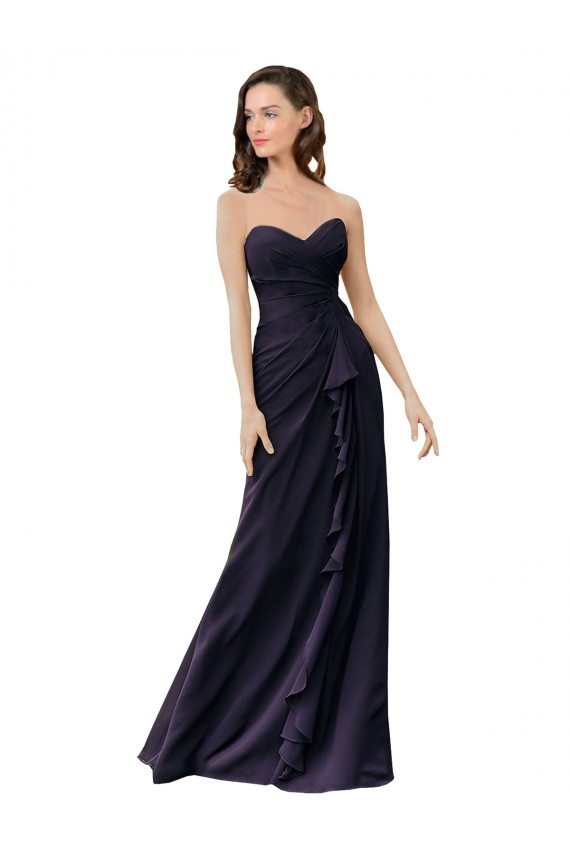 Sleeveless Dark Navy Sheath Sweetheart Bridesmaid Dress Maidstone