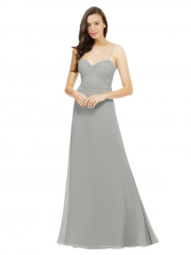Sleeveless Silver A-Line Spaghetti Straps Bridesmaid Dress Maidstone