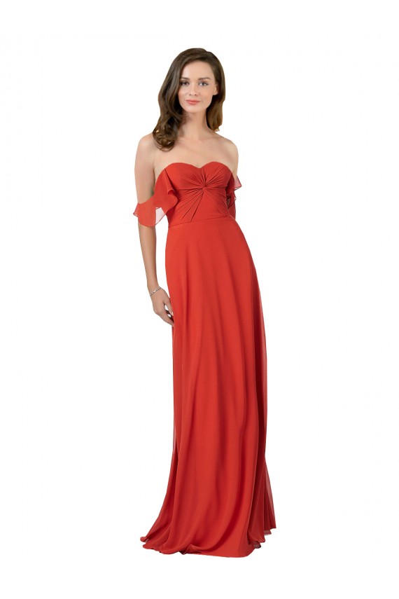 Sleeveless Red V-Back A-Line Sweetheart Bridesmaid Dress Maidstone