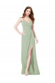 Sleeveless Smoke Green A-Line Soft Chiffon Spaghetti Straps Bridesmaid Dress Maidstone