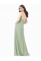 Sleeveless Smoke Green A-Line Soft Chiffon Spaghetti Straps Bridesmaid Dress Maidstone