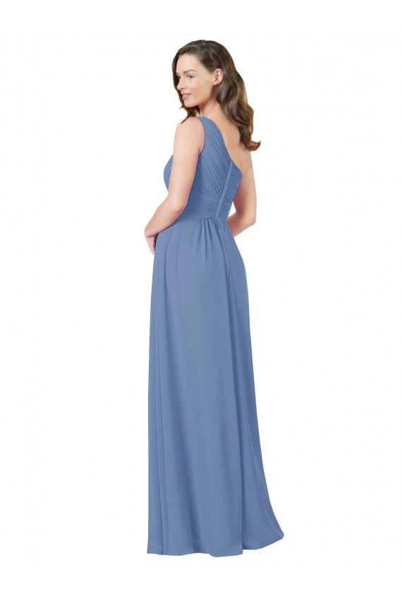 Sleeveless Windsor Blue Sheath One Shoulder Bridesmaid Dress Maidstone