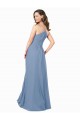 Sleeveless Dusty Blue Criss Cross Back A-Line V-Neck Bridesmaid Dress / Evening Dress Maidstone