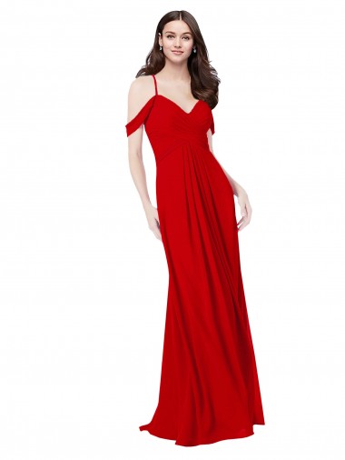 Sleeveless Dark Red Criss Cross Back A-Line V-Neck Bridesmaid Dress Maidstone