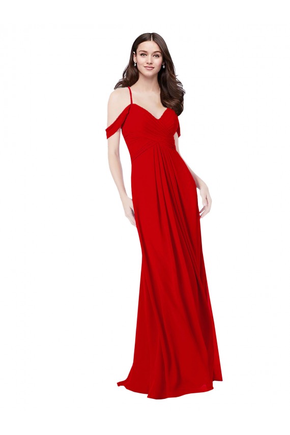 Sleeveless Dark Red Criss Cross Back A-Line V-Neck Bridesmaid Dress Maidstone