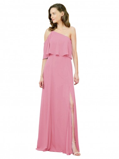 Sleeveless Skin Pink A-Line One Shoulder Bridal Party Dress Maidstone