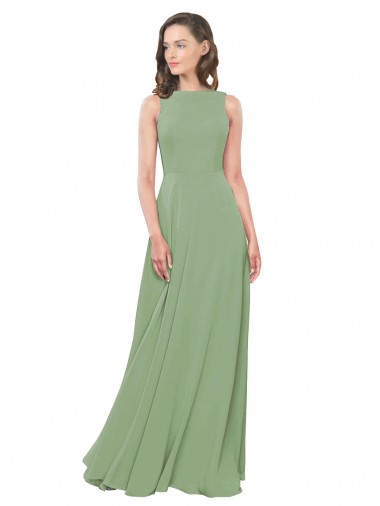 Sleeveless Seagrass A-Line Square Neck Bridesmaid Dress Maidstone