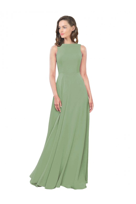 Sleeveless Seagrass A-Line Square Neck Bridesmaid Dress Maidstone