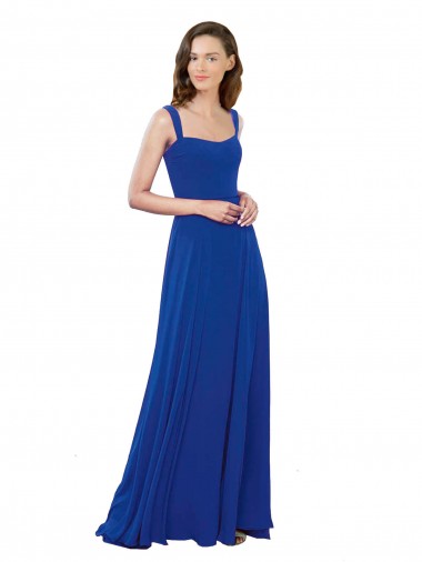 Sleeveless Royal Blue A-Line Square Neck Bridesmaid Dress Maidstone