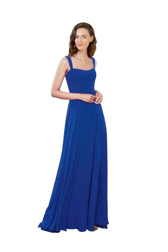 Sleeveless Royal Blue A-Line Square Neck Bridesmaid Dress Maidstone