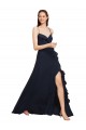 Sleeveless Dark Navy Criss Cross Open Back A-Line Spaghetti Straps Bridesmaid Dresses Maidstone