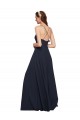Sleeveless Dark Navy Criss Cross Open Back A-Line Spaghetti Straps Bridesmaid Dresses Maidstone