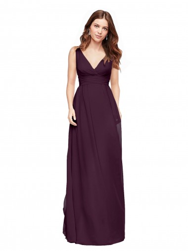 Sleeveless Grape A-Line V-Neck Evening Gowns / Bridesmaid Dresses Maidstone