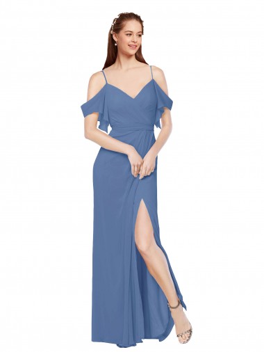 Sleeveless Windsor Blue A-Line Off the Shoulder Bridesmaid Dress Maidstone