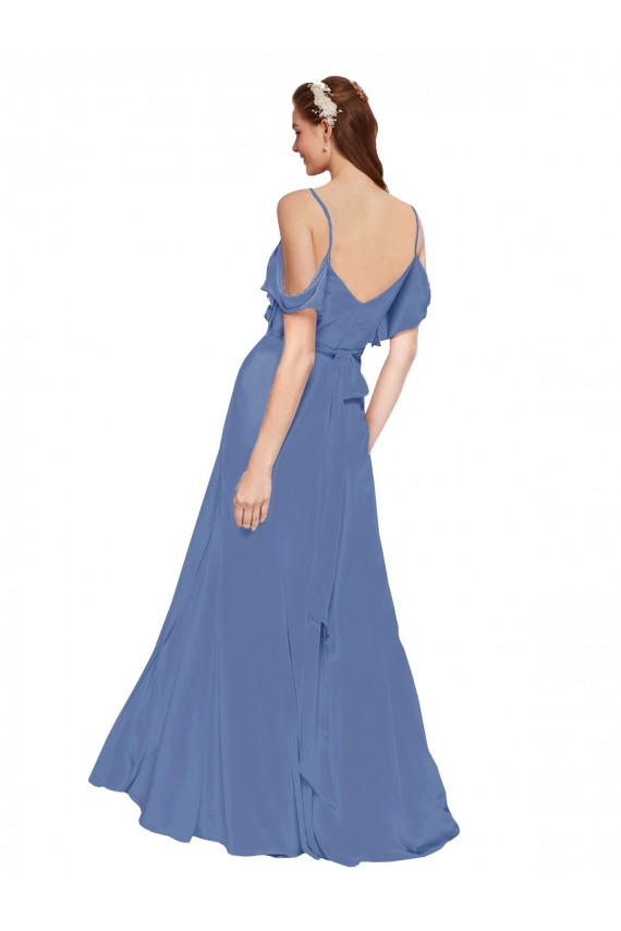 Sleeveless Windsor Blue A-Line Off the Shoulder Bridesmaid Dress Maidstone