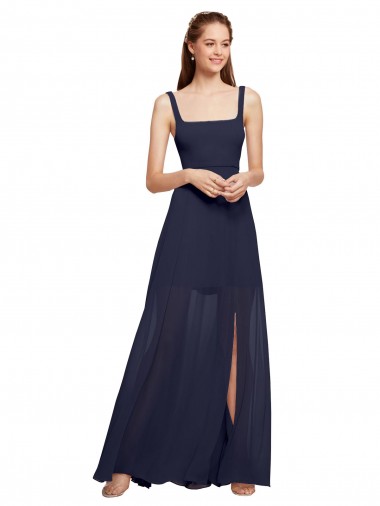 Sleeveless Dark Navy A-Line Spaghetti Straps Bridesmaid Dress / Evening Dress Maidstone